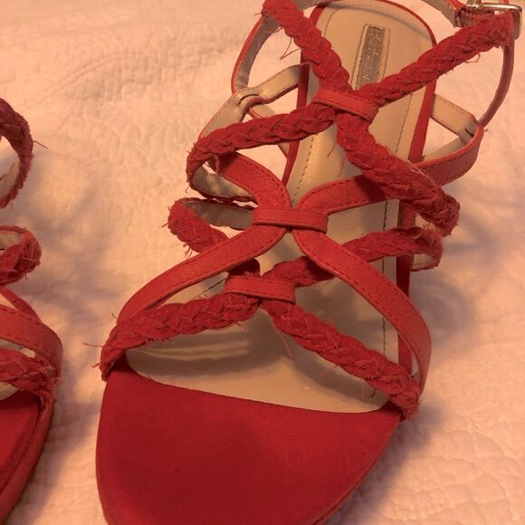  BCBG orange rust strappy Sandal/Heels - Picture 3 of 6
